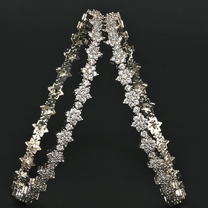 CZ White Gold Bangles