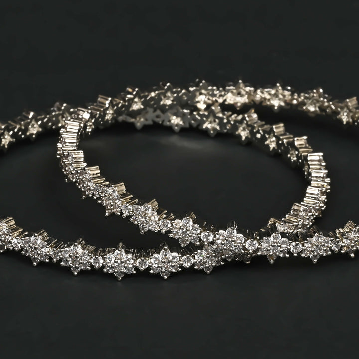 CZ White Gold Bangles