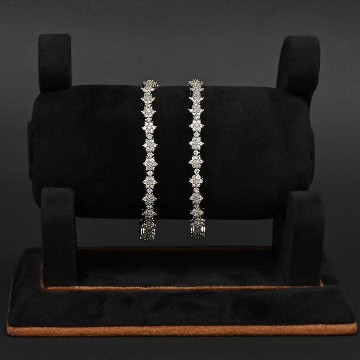 CZ White Gold Bangles