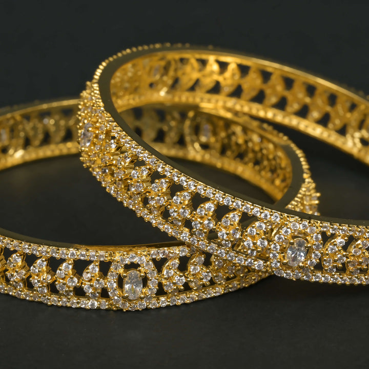 CZ Gold Finish Bangles