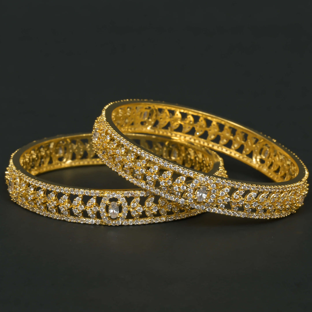 CZ Gold Finish Bangles