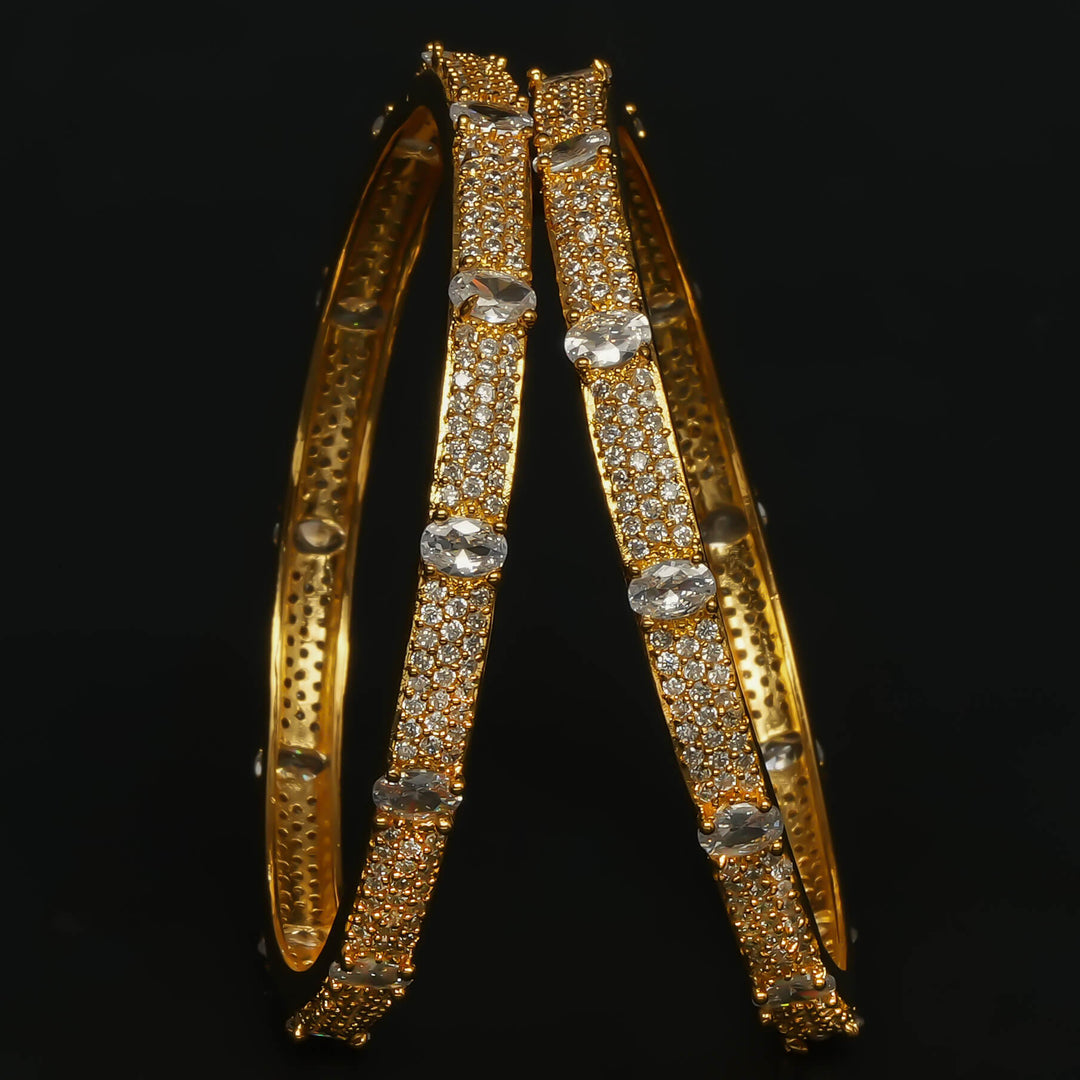 CZ Gold Finish Bangles