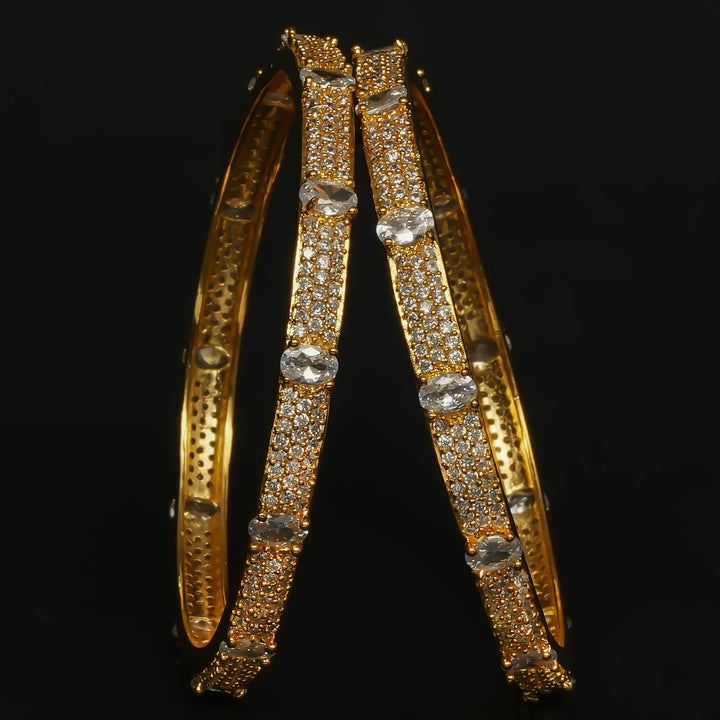 CZ Gold Finish Bangles