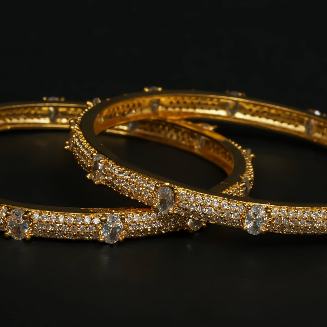 CZ Gold Finish Bangles