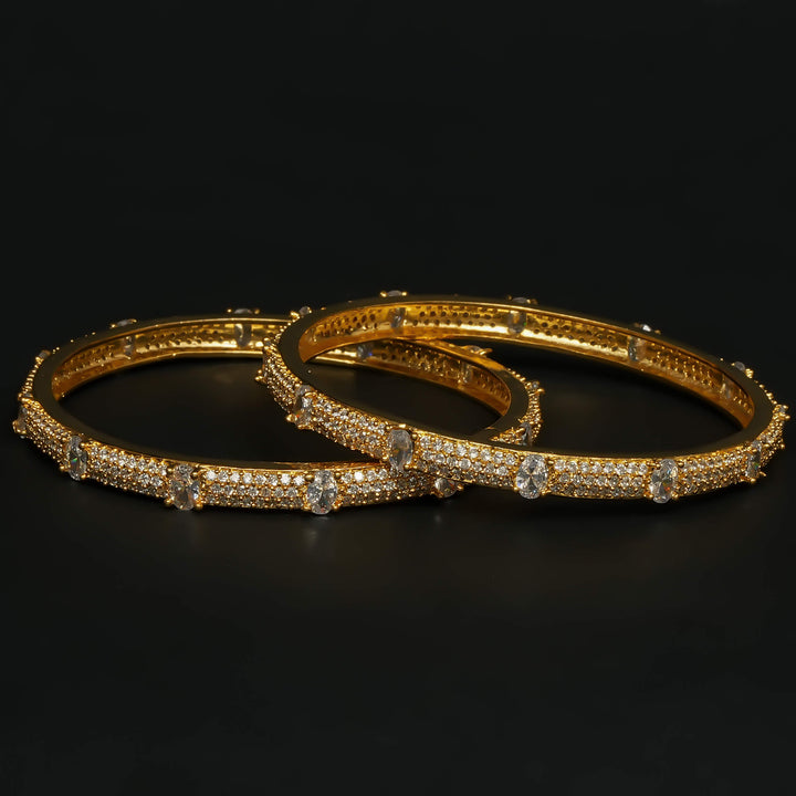 CZ Gold Finish Bangles