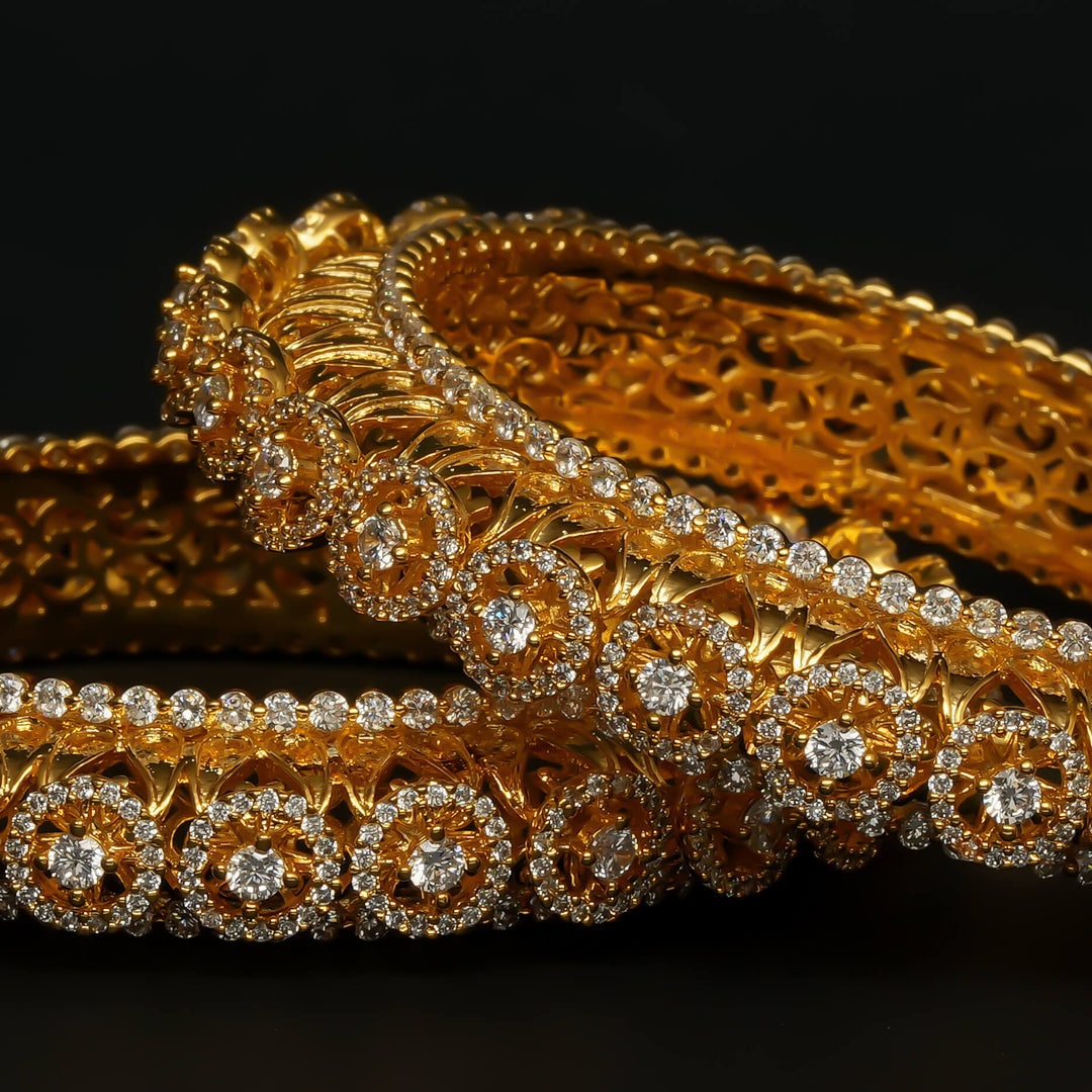 CZ Gold Finish Bangles