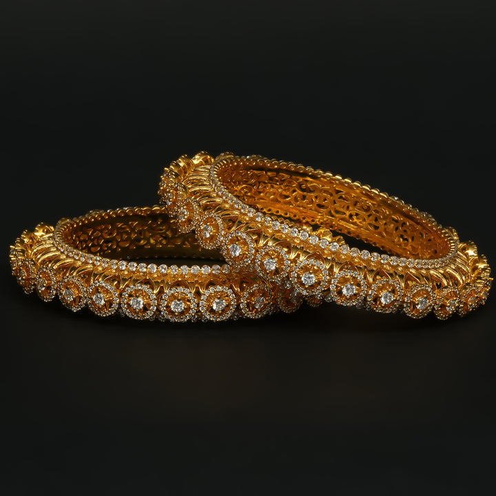 CZ Gold Finish Bangles