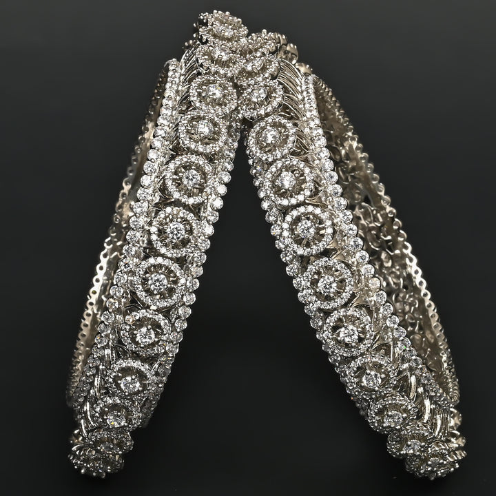 CZ White Gold Bangles