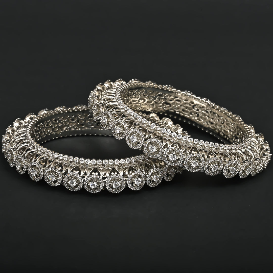 CZ White Gold Bangles