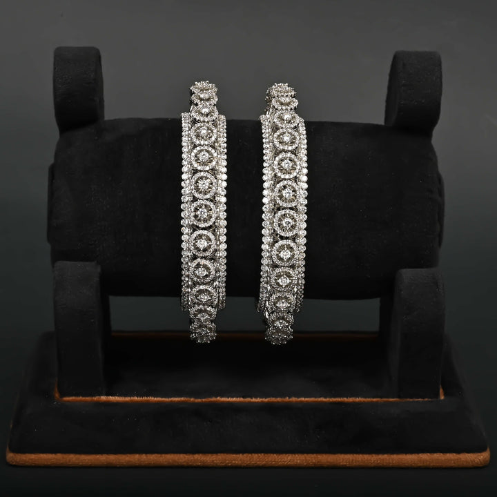 CZ White Gold Bangles