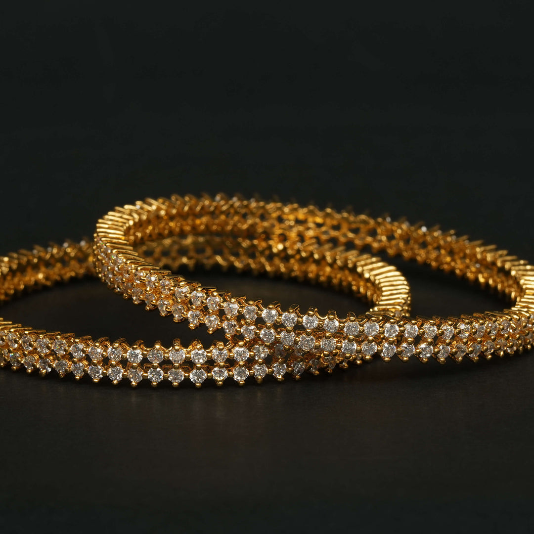 CZ Gold Finish Bangles