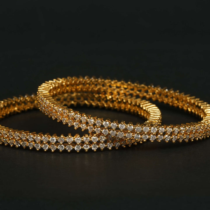 CZ Gold Finish Bangles