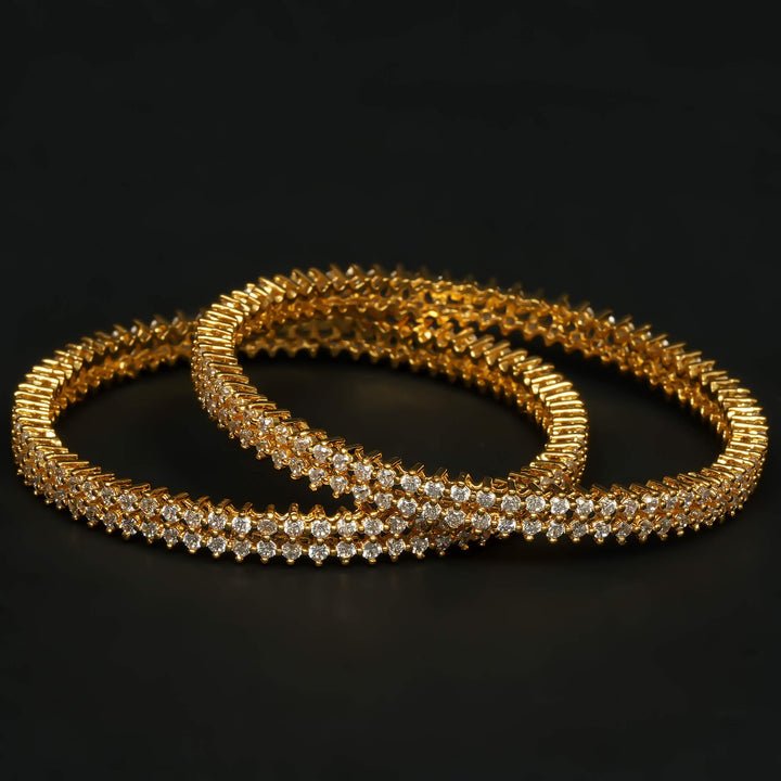 CZ Gold Finish Bangles