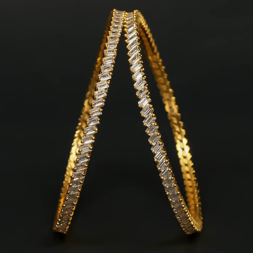 CZ Gold Finish Bangles