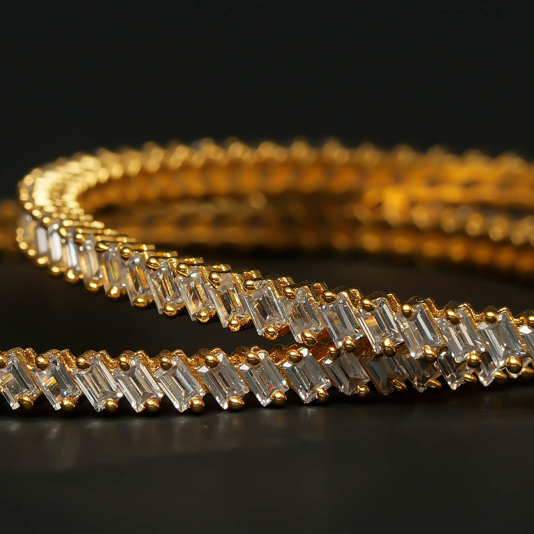 CZ Gold Finish Bangles