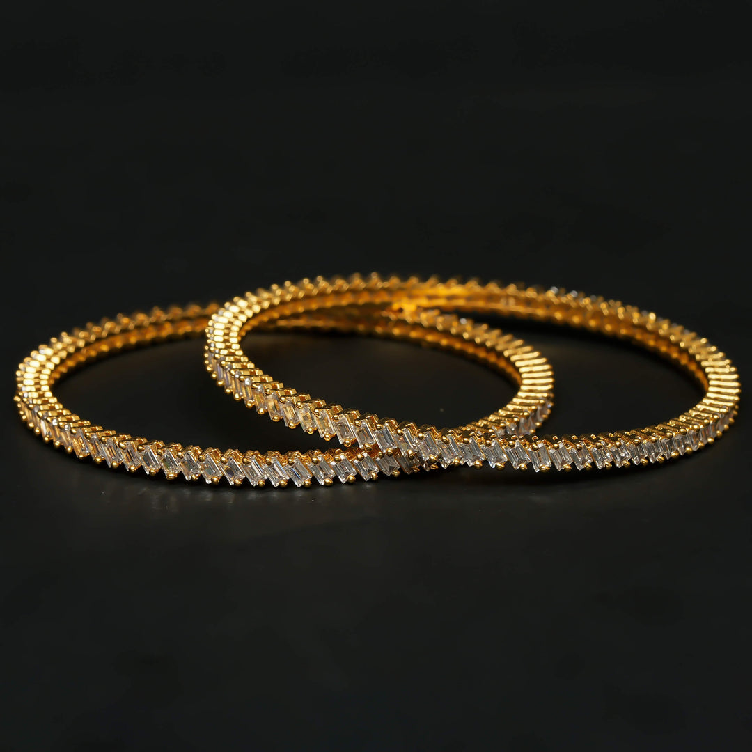 CZ Gold Finish Bangles