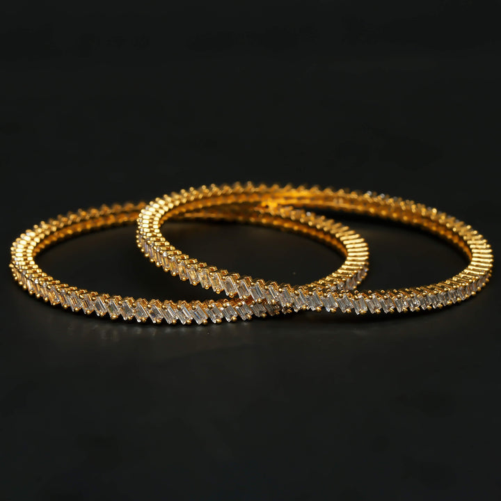 CZ Gold Finish Bangles