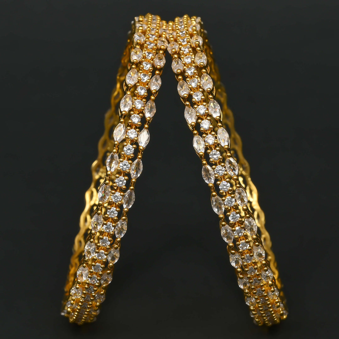 CZ Gold Finish Bangles