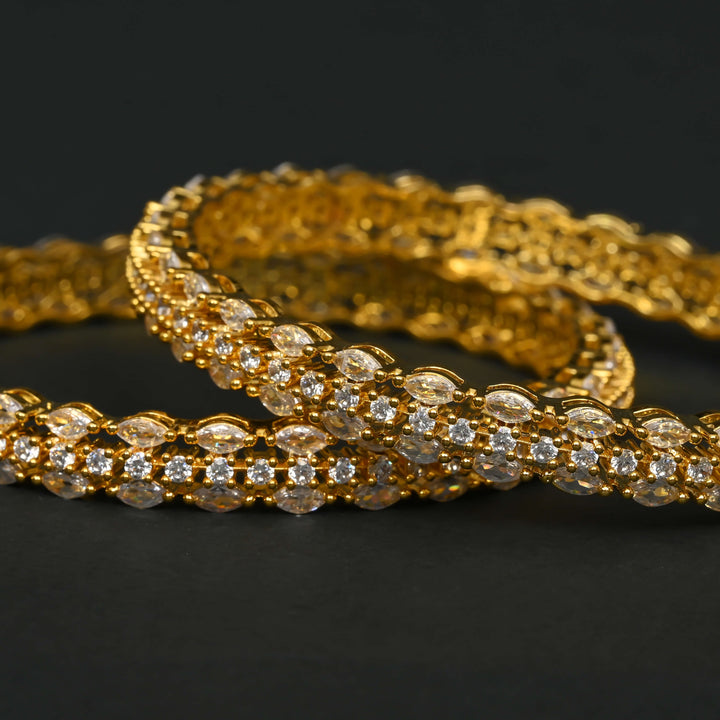 CZ Gold Finish Bangles