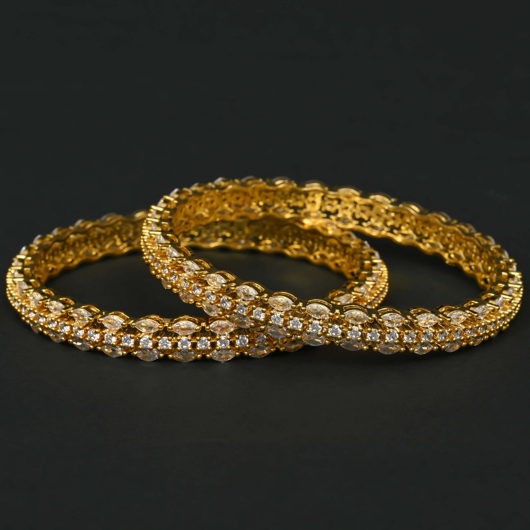 CZ Gold Finish Bangles