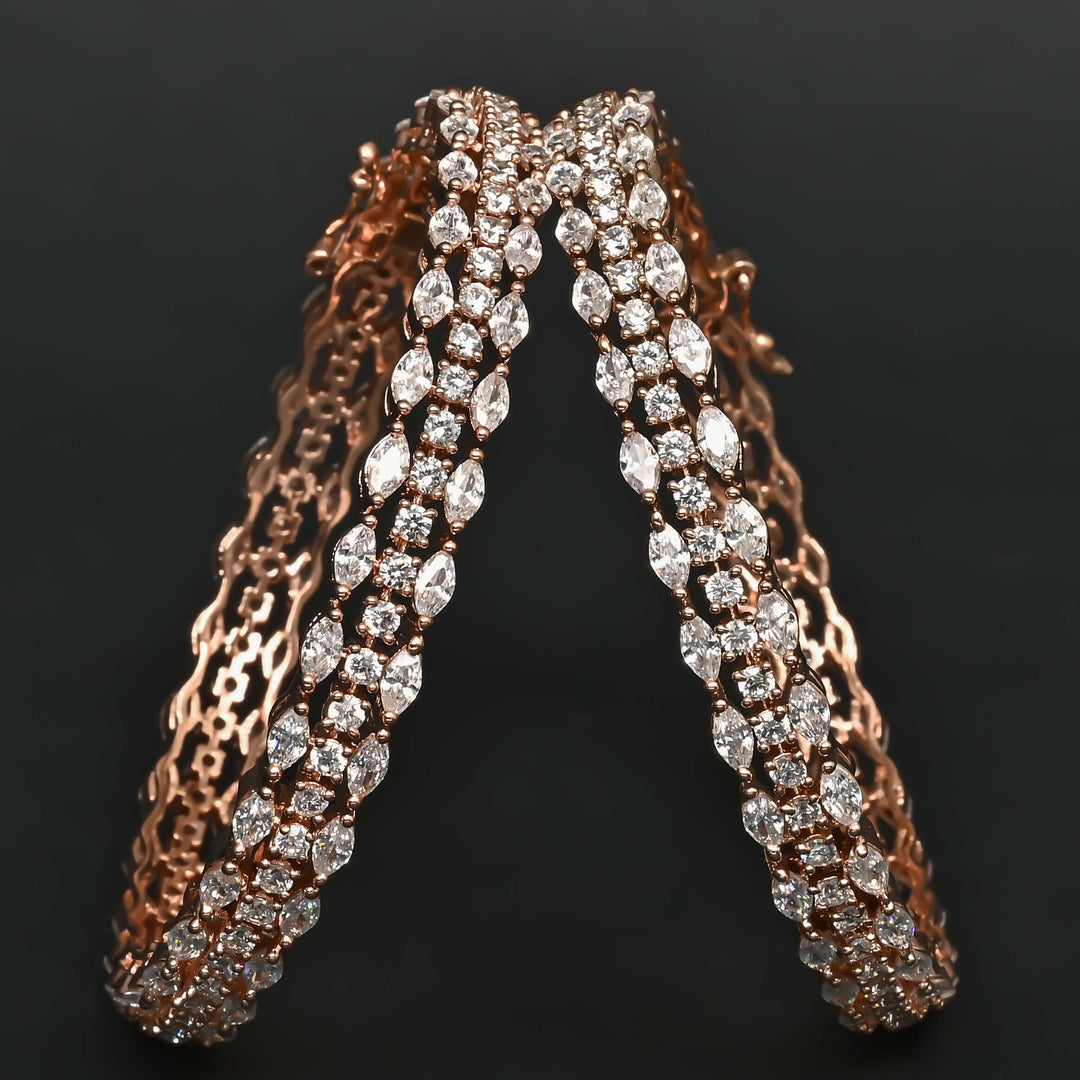 CZ Rose Gold Bangles