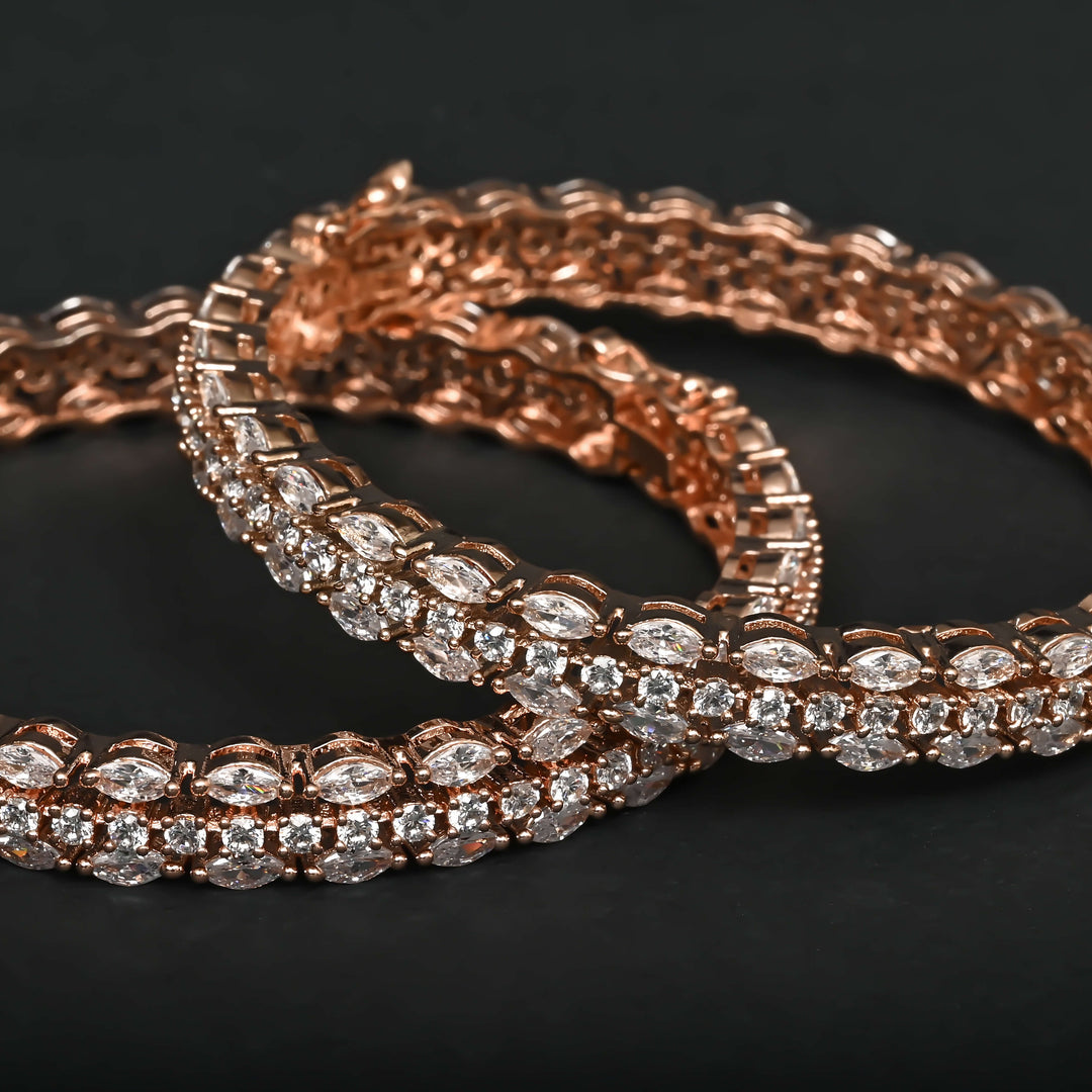 CZ Rose Gold Bangles