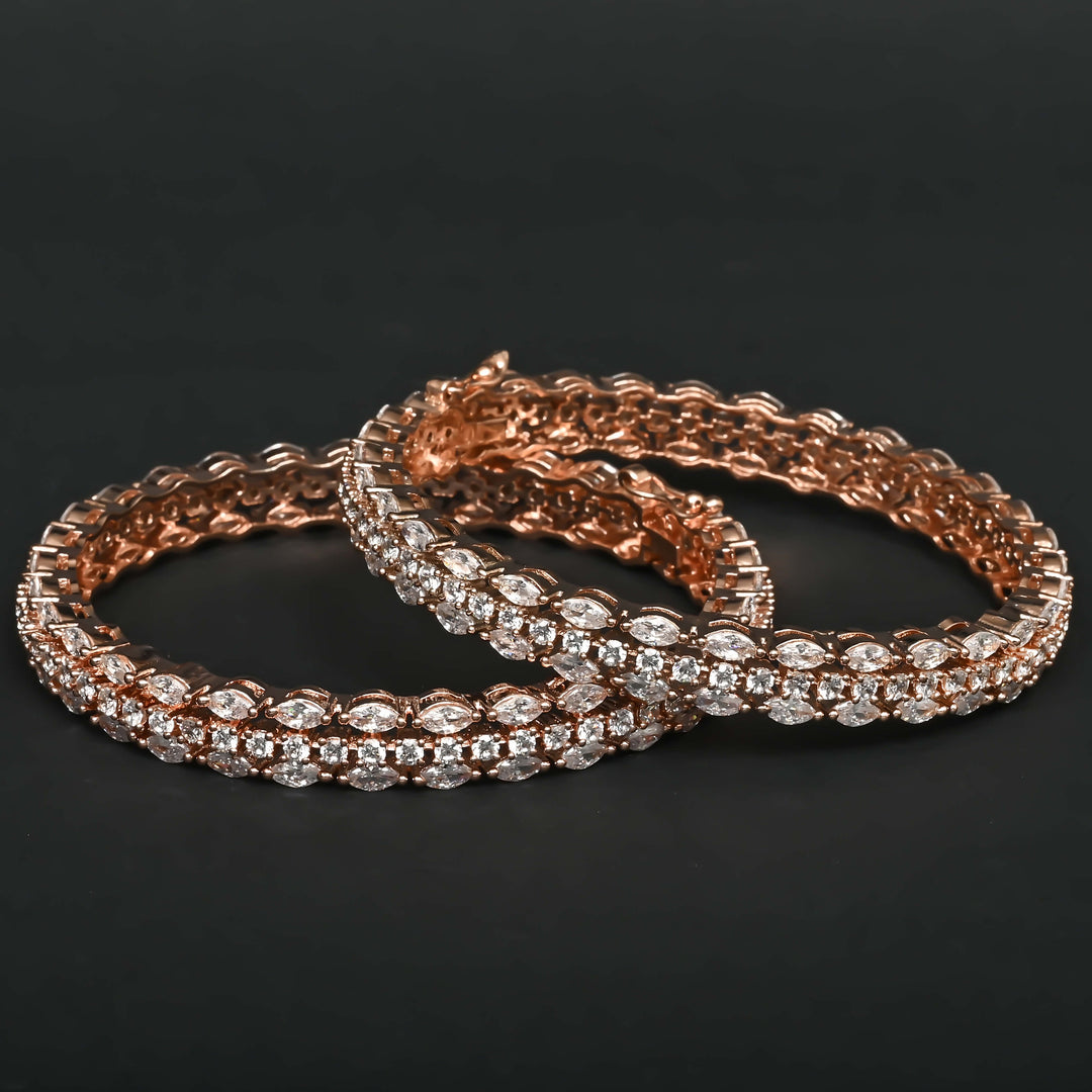 CZ Rose Gold Bangles