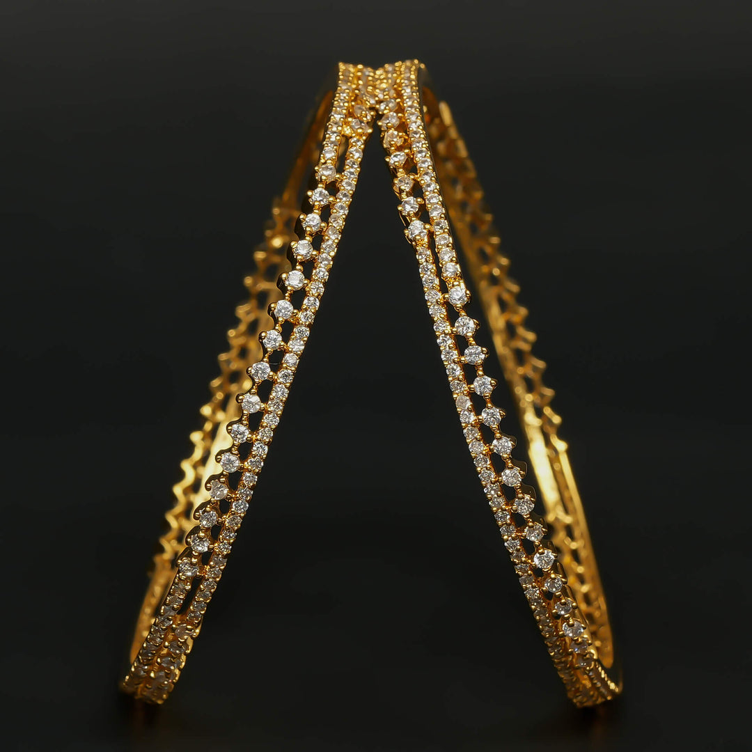 CZ Gold Finish Bangles