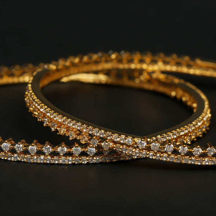 CZ Gold Finish Bangles