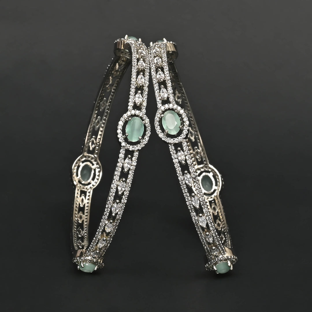 CZ White Gold Bangles