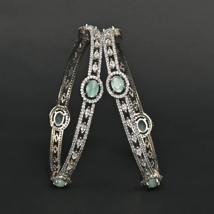 CZ White Gold Bangles