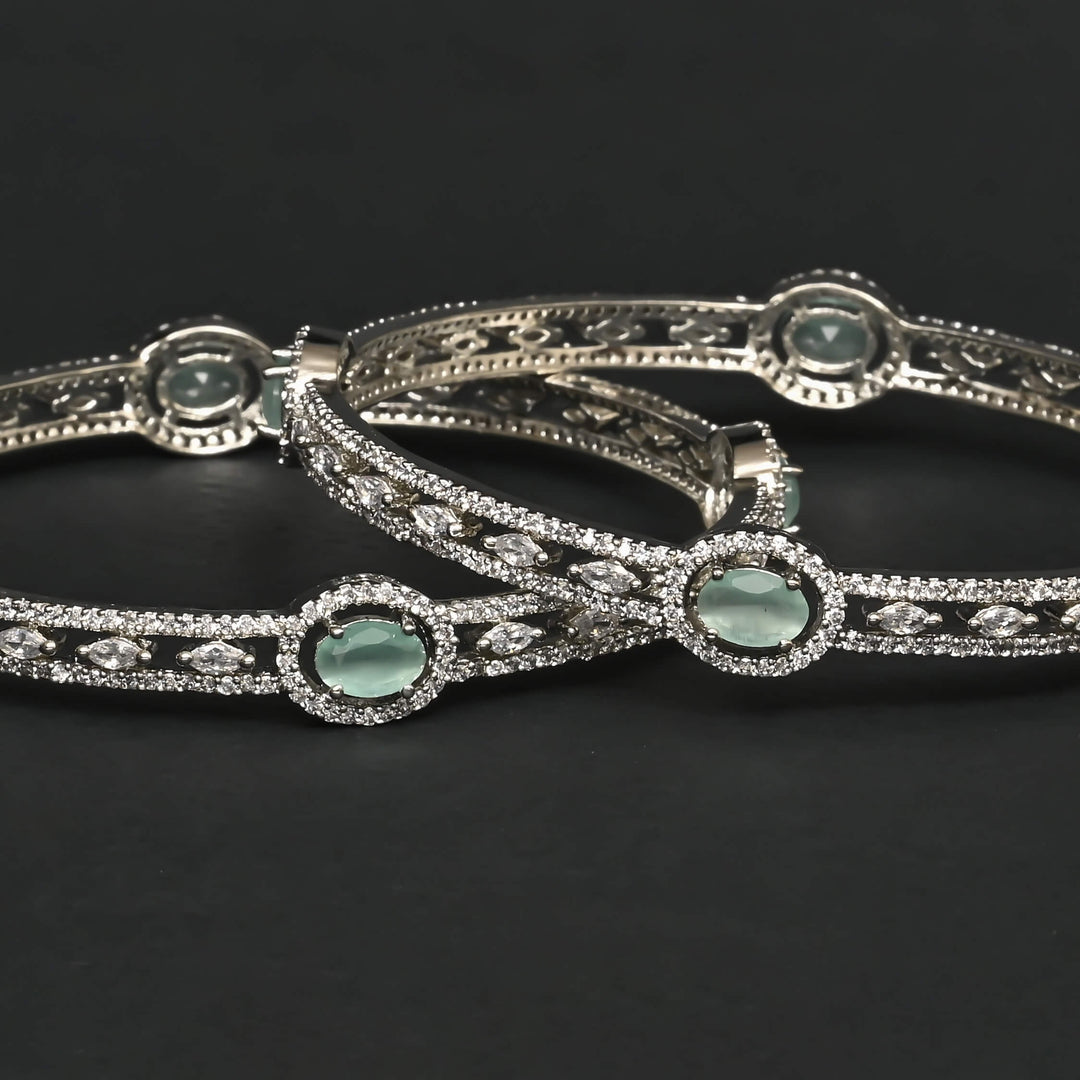CZ White Gold Bangles
