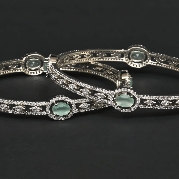 CZ White Gold Bangles