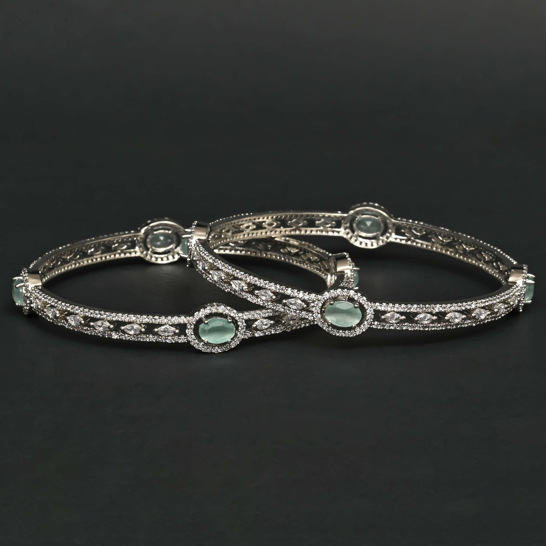 CZ White Gold Bangles
