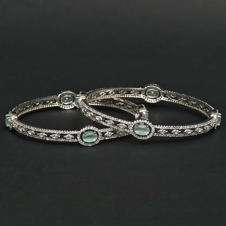 CZ White Gold Bangles