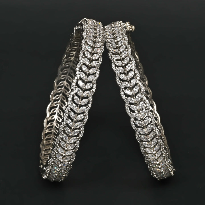 CZ White Gold Bangles