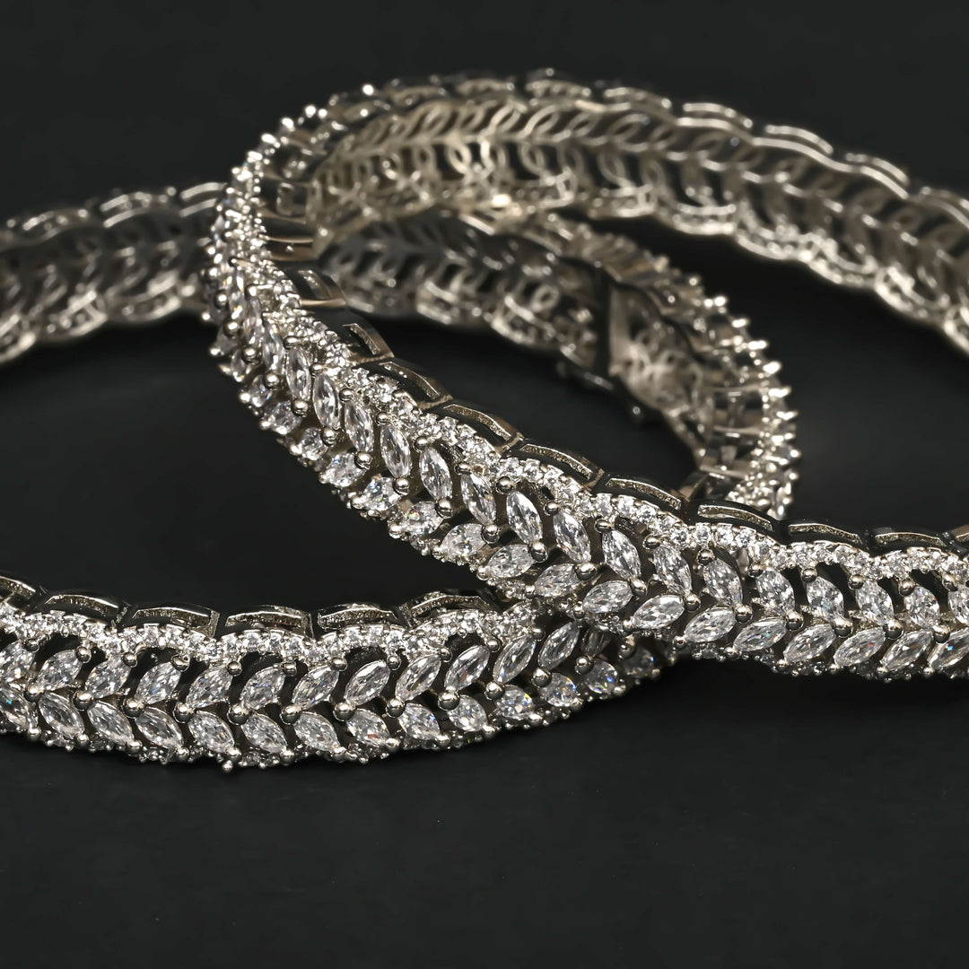 CZ White Gold Bangles