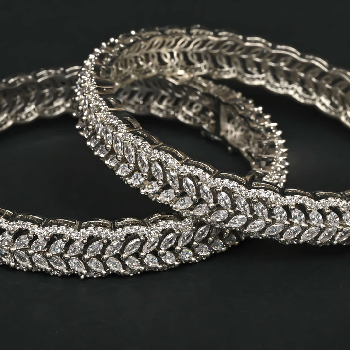 CZ White Gold Bangles