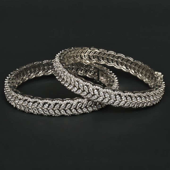 CZ White Gold Bangles