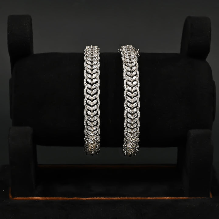 CZ White Gold Bangles