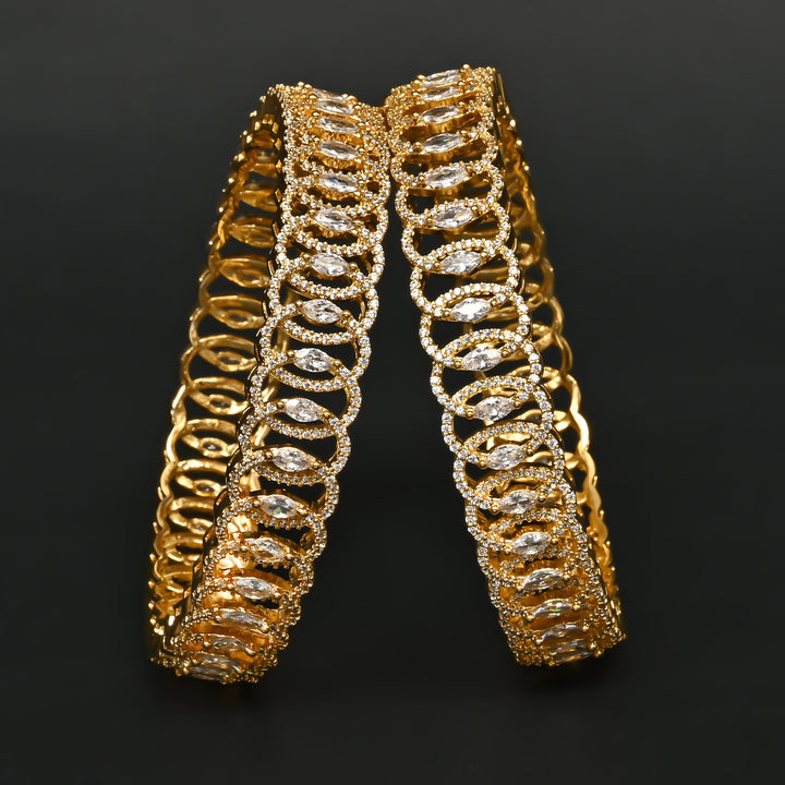 CZ Gold Finish Bangles