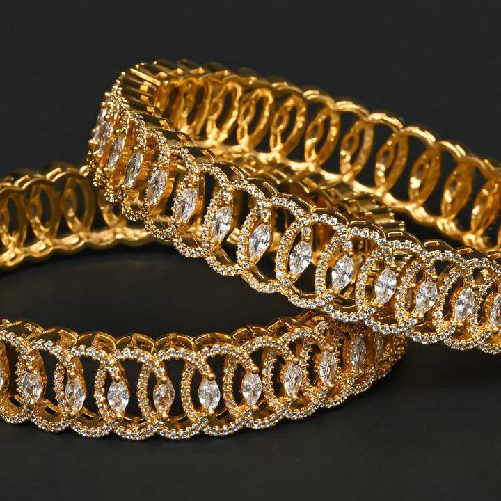 CZ Gold Finish Bangles