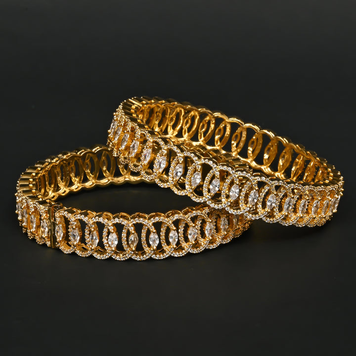 CZ Gold Finish Bangles