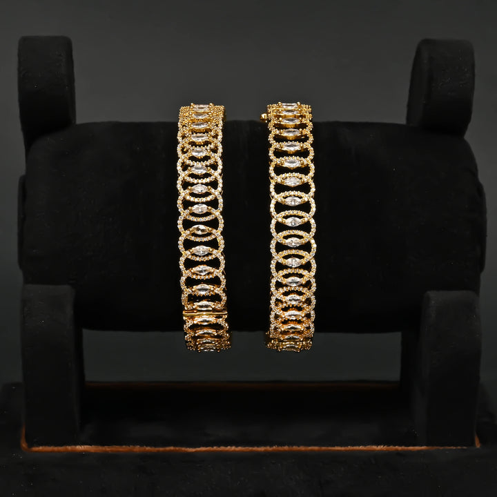 CZ Gold Finish Bangles