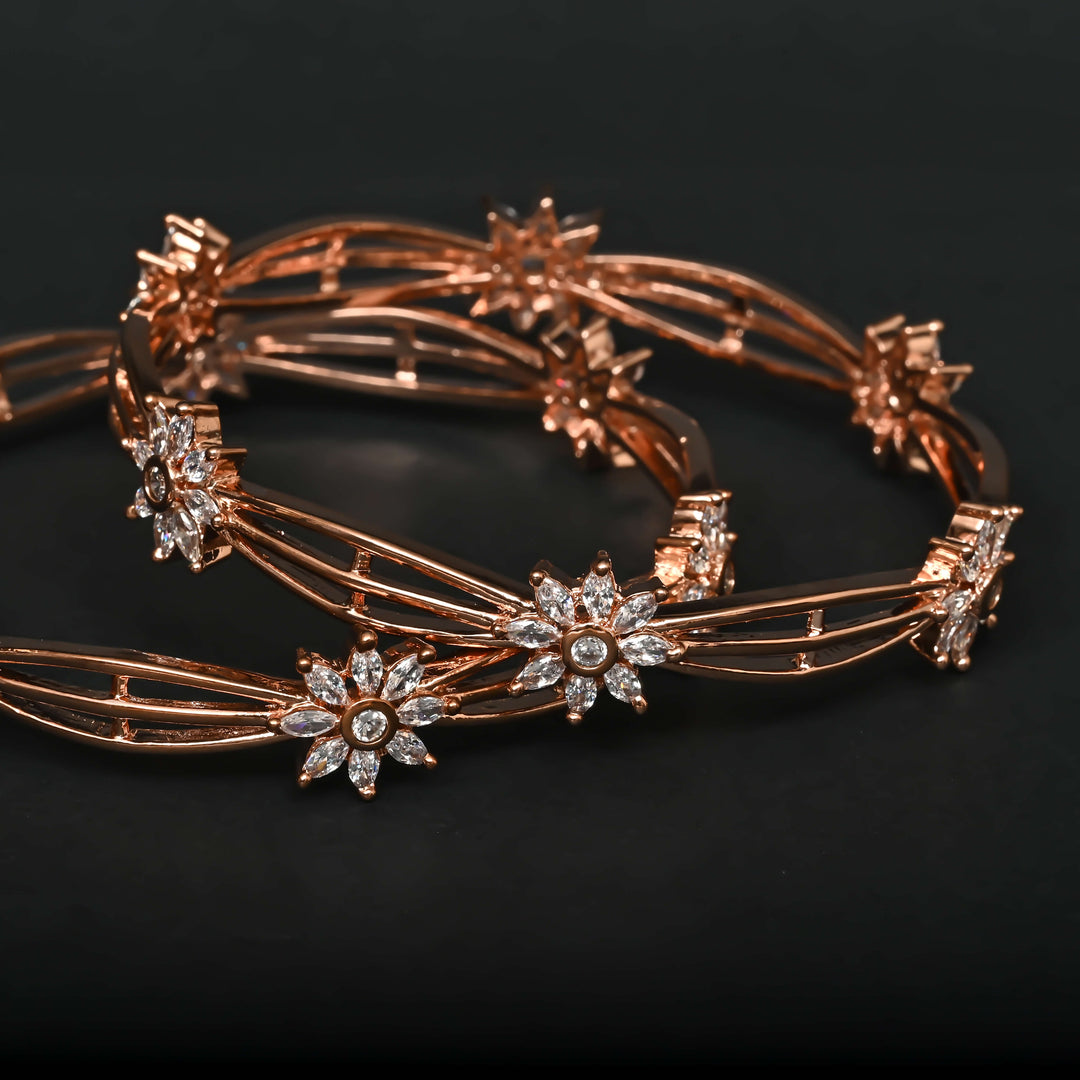 CZ Rose Gold Bangles