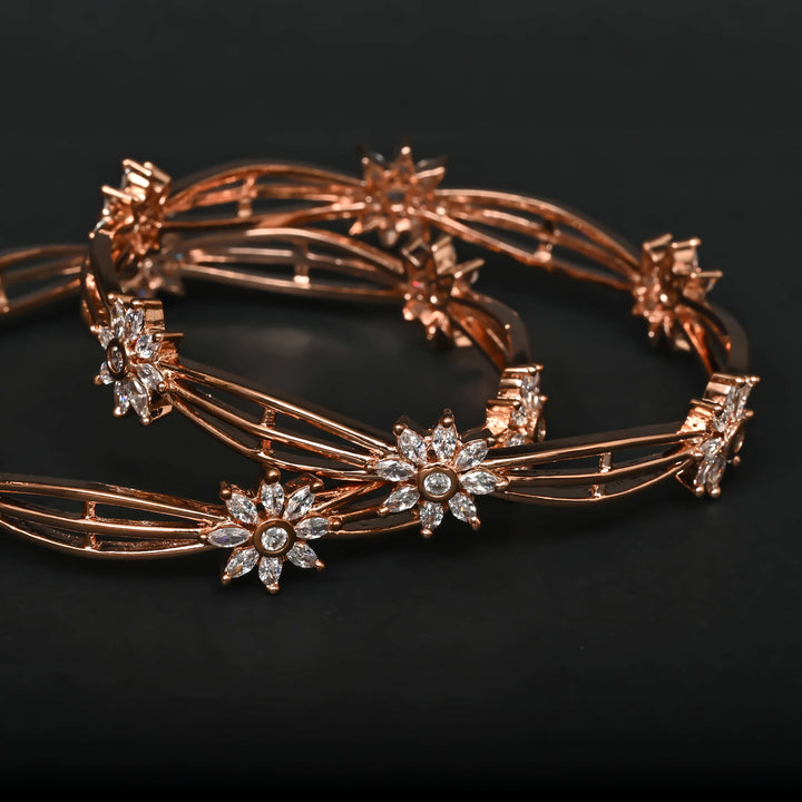 CZ Rose Gold Bangles
