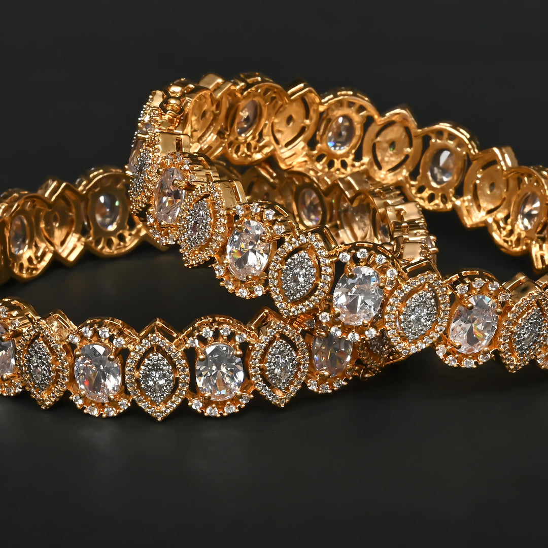 CZ Gold Finish Bangles