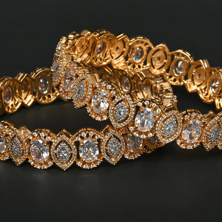 CZ Gold Finish Bangles