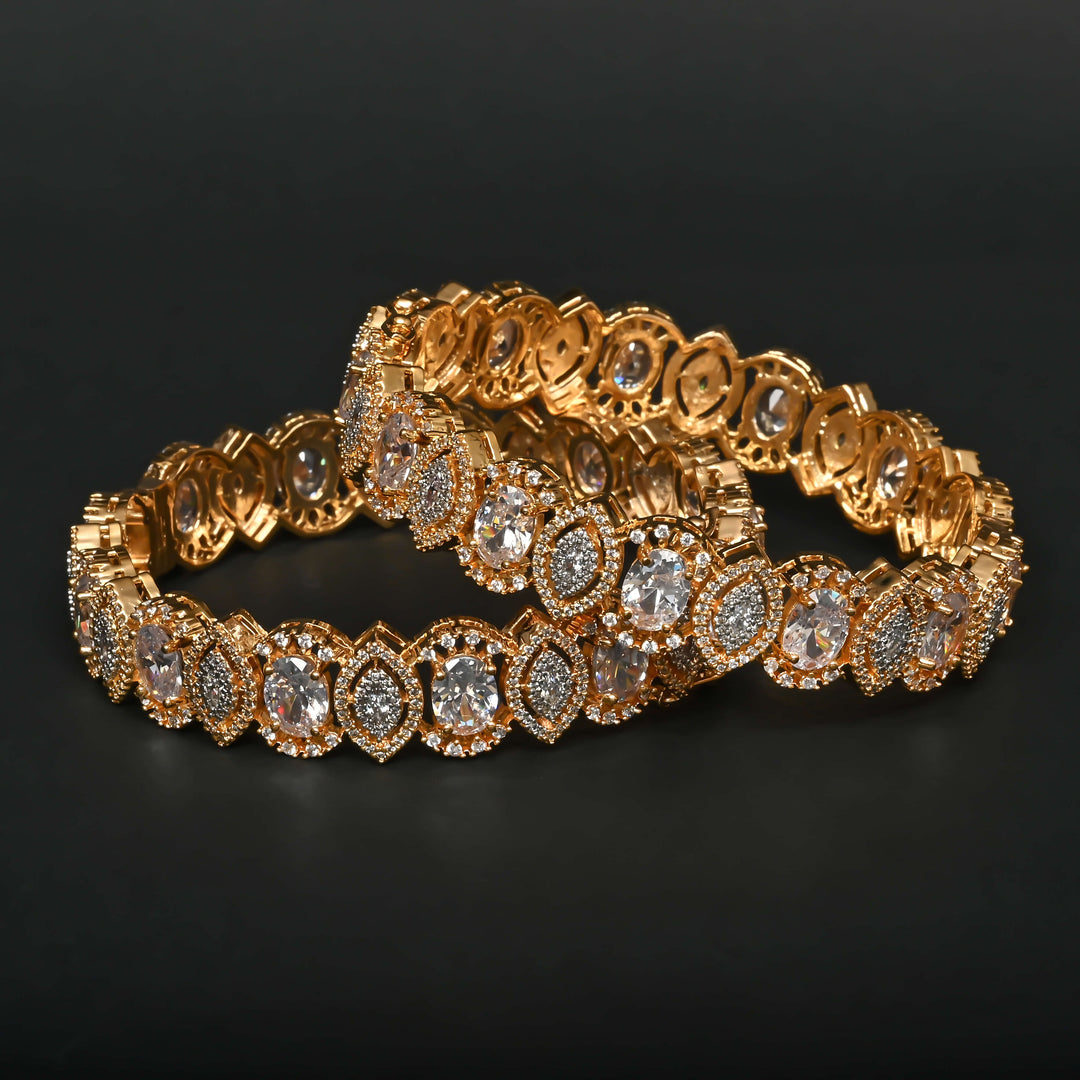 CZ Gold Finish Bangles