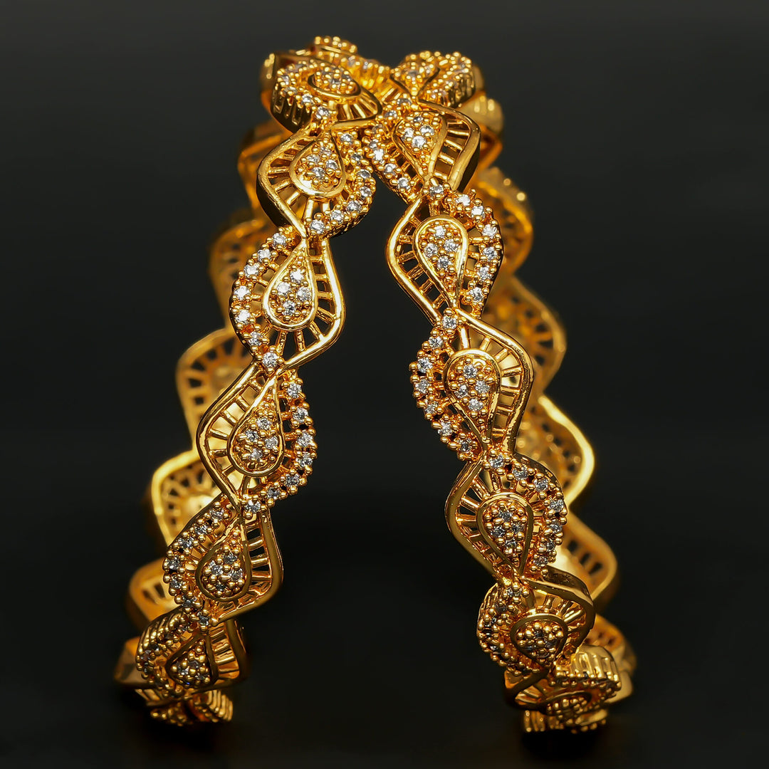 CZ Gold Finish Bangles